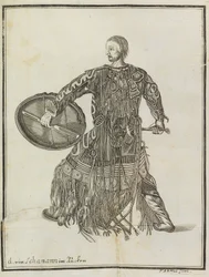 Ein Schamane. Aus Beschreibung des Landes Kamtschatka, ca. 1750