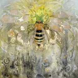Goldene Biene auf Blüte