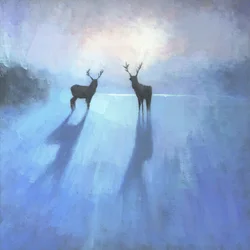 Majestätische Winterhirsche
