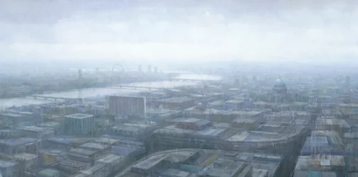 Regnerische Londoner Stadtansicht
