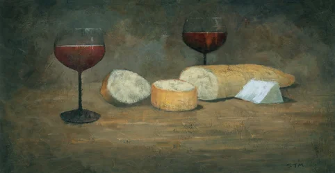 Rotwein und Käse