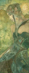 Gelassene verhüllte Figur