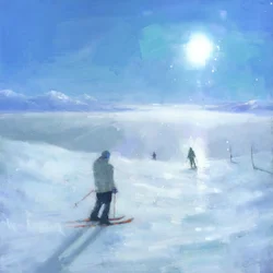 Sonniges Bergskifahren