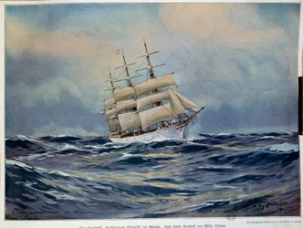 Das Segel der Großherzogin Elisabeth. Aquarell von Willy Stower, 1909. Paris, Kunstgewerbemuseum