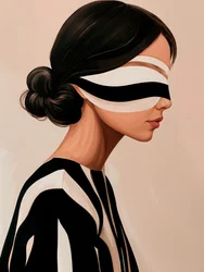 Elegante Frau mit Augenbinde