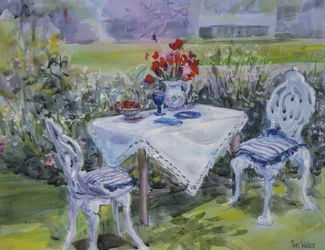 Mohnblumen & weißes Tuch, 1997