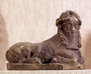 Östliche Antike: Stier Pie androcephale. Bronze- und Silberstatuette. Sumerische Periode. Aus Sumer. Paris, Louvre Museum