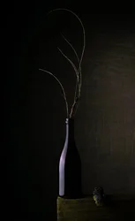 Dunkle Flasche Stillleben