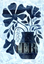 Indigo Blumenvase
