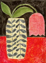 Rote Tulpe in einer modernen Vase