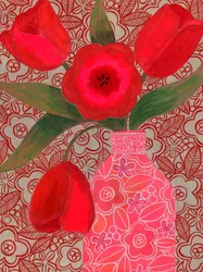 Lebendiges Tulpenstillleben