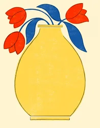 Lebendige Tulpen Gelbe Vase