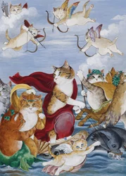 Illustration aus Cats Galore! A Compendium of Cultured Cats (veröffentlicht 2015)