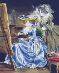 Illustration aus Cats Galore! A Compendium of Cultured Cats (veröffentlicht 2015)