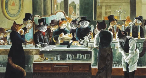 Illustration aus Cats Galore! A Compendium of Cultured Cats (veröffentlicht 2015)