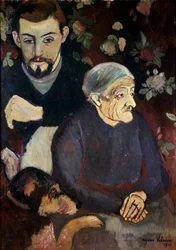 Porträt des Malers Maurice Utrillo, seiner Großmutter und eines Hundes. Gemälde von Suzanne Valadon (1865-1938)