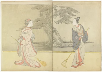 Kalenderdruck von Meiwa 2 und ein Mitate des No_ Spiels Takasago, 1765