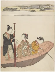 Angeln in der Nähe des Mimeguri-Schreins am Sumida-Fluss, ca. 1767