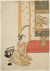 Daruma eine Zigarette geben