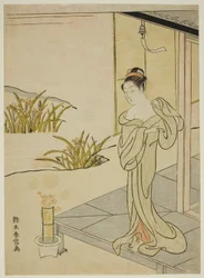 Sommer, aus der Serie "Neue Versionen der Blumen der vier Jahreszeiten (Shinpan furyu shiki no hana)"