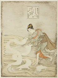 Der Juwelenfluss bei Chofu (Chofu no Tamagawa), aus einer unbetitelten Serie von Sechs Juwelenflüssen