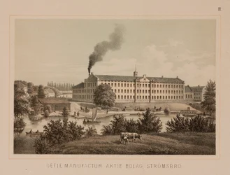 Baumwollfabrik, Stromsbro, Schweden, ca. 1840