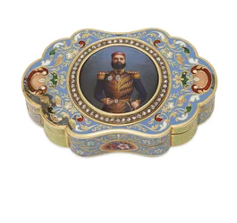 Goldene Schatulle mit emailliertem Porträt von Vizekönig Abbas I. von Ägypten, ca. 1820 (Gold, Emaille & Diamanten)