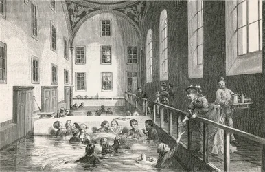 In den warmen Gipsbädern von Leuk (Wallis)