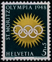Briefmarke zur Erinnerung an die Olympischen Winterspiele 1948