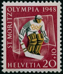 Briefmarke zur Erinnerung an die Olympischen Winterspiele 1948
