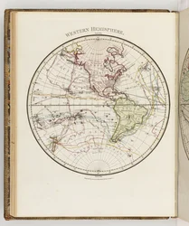 Karte der westlichen Hemisphäre, Illustration aus 