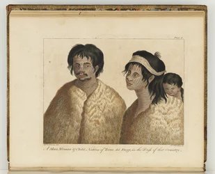 Eingeborene von Feuerland, Illustration aus 
