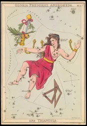 Gloria Frederich, Andromeda und Triangula, ca. 1825 (Karte, Papier, Gewebe)