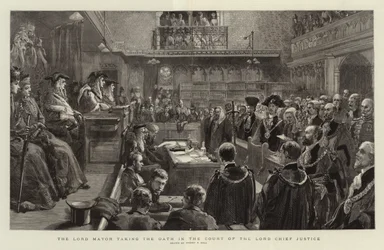 Der Lord Mayor legt den Eid im Gericht des Lord Chief Justice ab