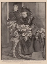 Der Besuch der Königin im Herbert Hospital, Woolwich, ein Vorfall am Arsenal-Bahnhof