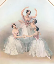 Der berühmte Pas De Quatre: komponiert von Jules Perrot, ca. 1850
