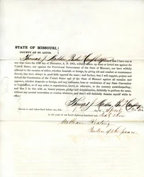 Loyalitätseid von Thomas J. Madden aus Missouri, County of St. Louis