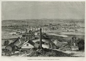 Gesamtansicht der Minen von Sandhurst, Illustration nach einer Zeichnung von Taylor, zur Geschichte 