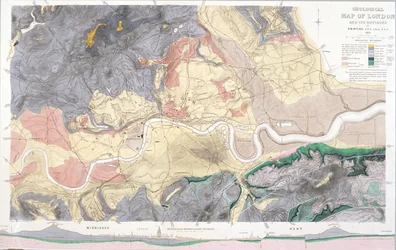 Geologische Karte von London und Umgebung, 1871
