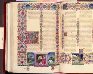 Brief des Paulus an die Römer, Doppelfolio-Illustration aus 