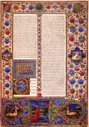 Incipit aus dem Buch Ezechiel, aus Band II der Bibel von Borso d