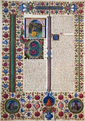 Incipit aus dem Buch des Propheten Hosea, aus Band II der Bibel von Borso d