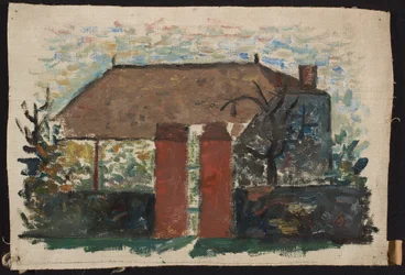 Haus mit rotem Tor