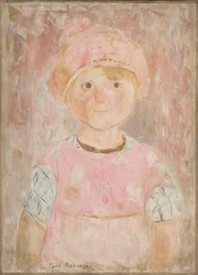Mädchen im rosa Kleid und Hut