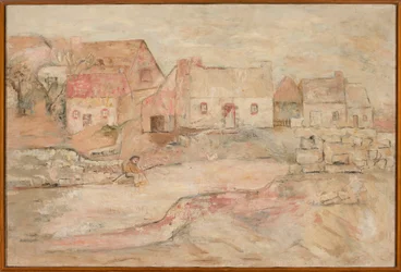 Bretonische Landschaft mit einem sitzenden Mann