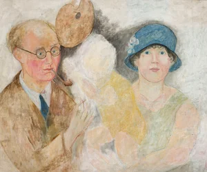 Porträt des Malers mit Familie (M. Gromaire)