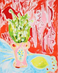 Frische Lilien und Zitrone
