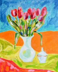 Rote Tulpen in Vase