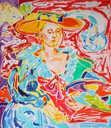 Lebendige Frau mit Hut