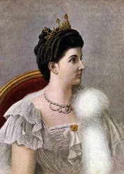 Porträt der Königin von Italien Helene (Elena) von Montenegro (1873-1952) Illustration von Tancredi Scarpelli (1866-1937) aus „Storia d